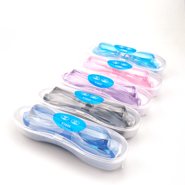 Protective Film Swim Goggles – Sapphire Blue, Dusk Gray, Blush Pink & Lavender Purple