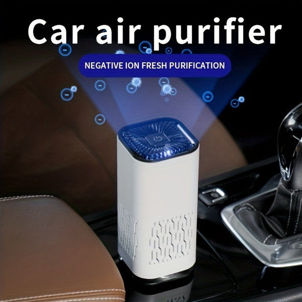 K2 Compact Car Air Purifier with Negative Ion Tech, Multi-Layer Filtration & USB-C Charging – 360° Purification, Bio-Enzyme Filter